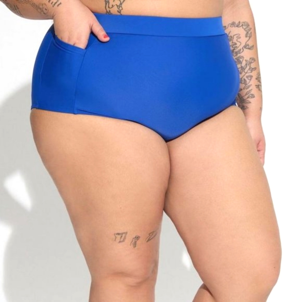 ❤️NWT TORRID ACTIVE SWIM BOTTOM ULTRA HIGH RISE POCKETS POWER MESH TUMMY CONTROL